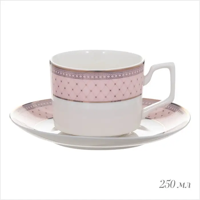 Чайный сервиз WY Paradaise, 12 предметов, кружка 250 мл 6 шт., блюдце d=15.5 см 6 шт., фарфор