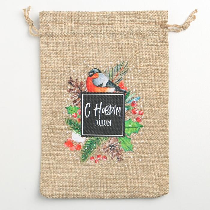 Мешок с термонаклейкой «Снегирь», 13 х 18 см +/- 1.5 см, Новый год Мешок с термонаклейкой «Снегирь», 13 х 18 см +/- 1.5 см, Новый год