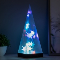 Ночник "Звездная пирамида" LED RGB от батареек 3ААА USB 9х9х26.5см