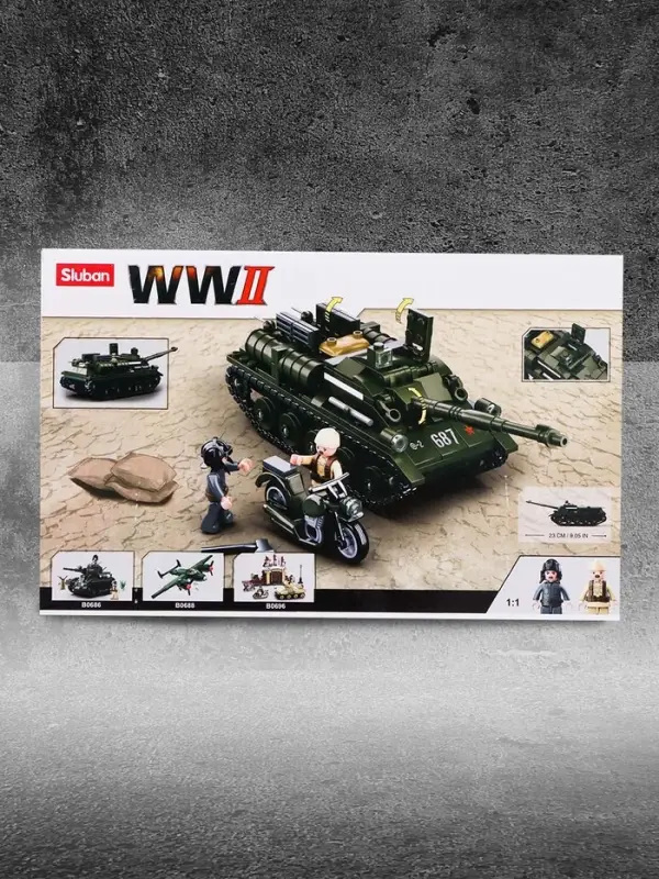 Конструктор Армия ВОВ Sluban &laquo;Танк ПТ-САУ 100&raquo;, 338 деталей