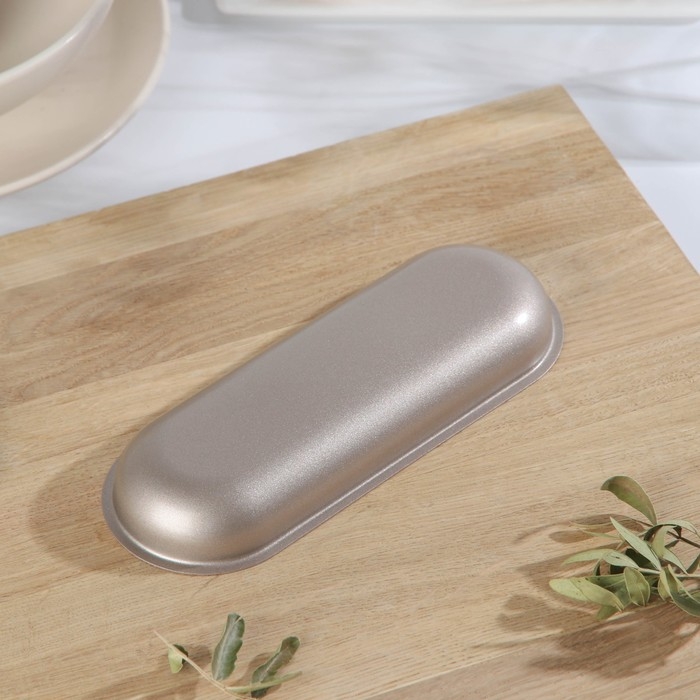 Форма для выпечки «Овал», 19×7×2,5 см, антипригарное покрытие, цвет золотой Форма для выпечки «Овал», 19×7×2,5 см, антипригарное покрытие, цвет золотой