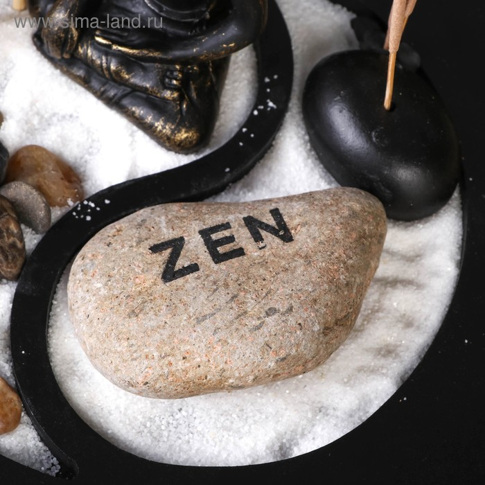 Сад камней Дзен  Сад камней Дзен "Будда инь-ян" песок+камни+аромапалочка 10х15х15 см