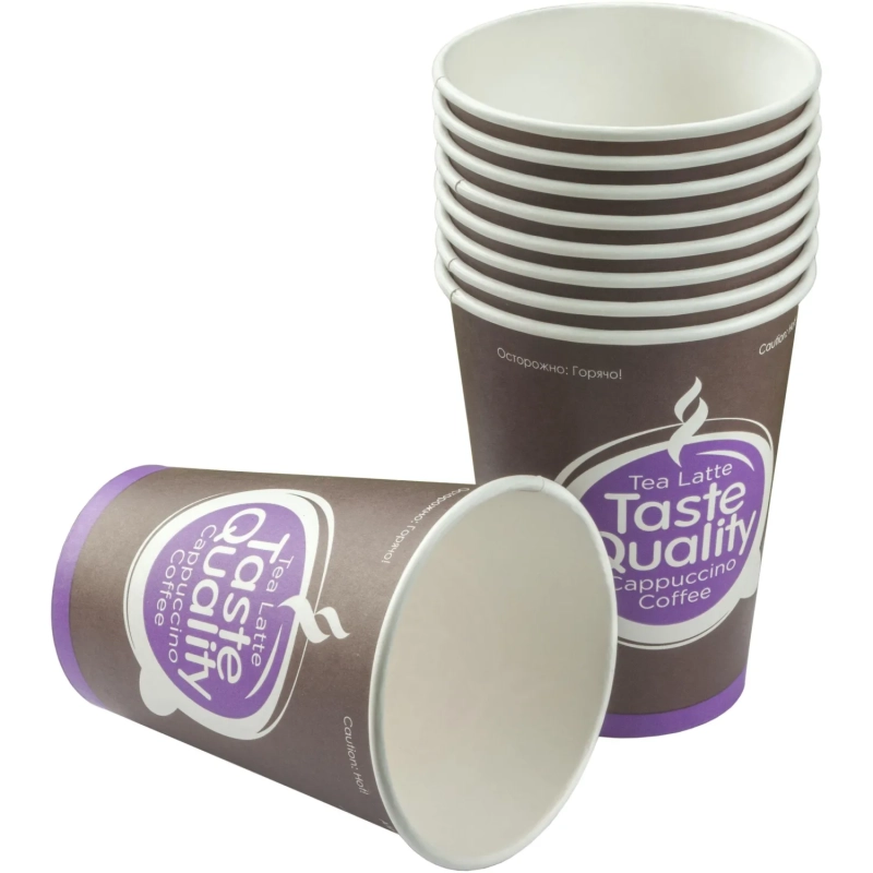 Стакан одноразовый бум однослойный d-90мм 300мл TasteQuality 50шт/уп