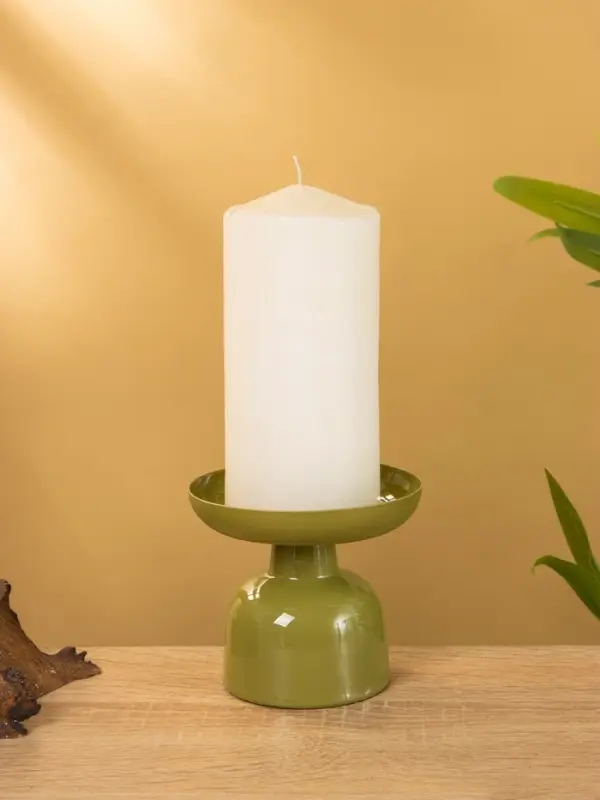 Подсвечник на 1 свечу "Авокадо" глянцевый 10х10х9 см