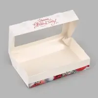 Коробка подарочная, самосборная &laquo;Новогодние игрушки&raquo;, 20&times;12&times;4 см