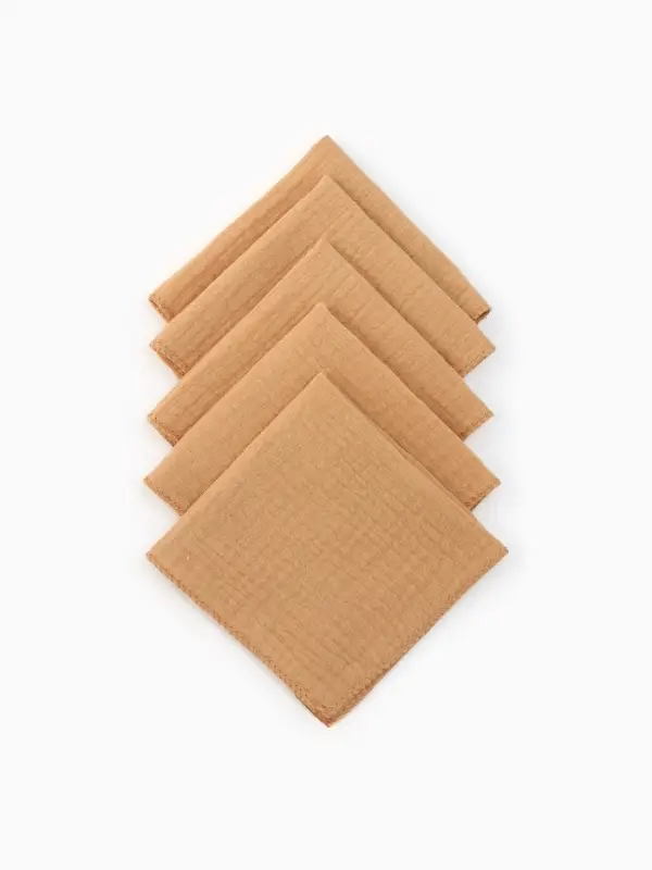 Набор платочков &laquo;Крошка Я&raquo; Sand, 20&times;20 см - 5 шт., муслин, хлопок 100%