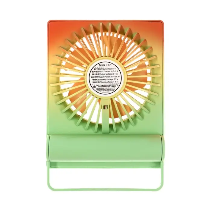 Вентилятор настольный YS2202B, портативный, осевой, 500 мАч, 3 режима, зелёно-оранжевый