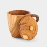 Кружка с крышкой, 11&times;8.5&times;10.5 см, тиковое дерево