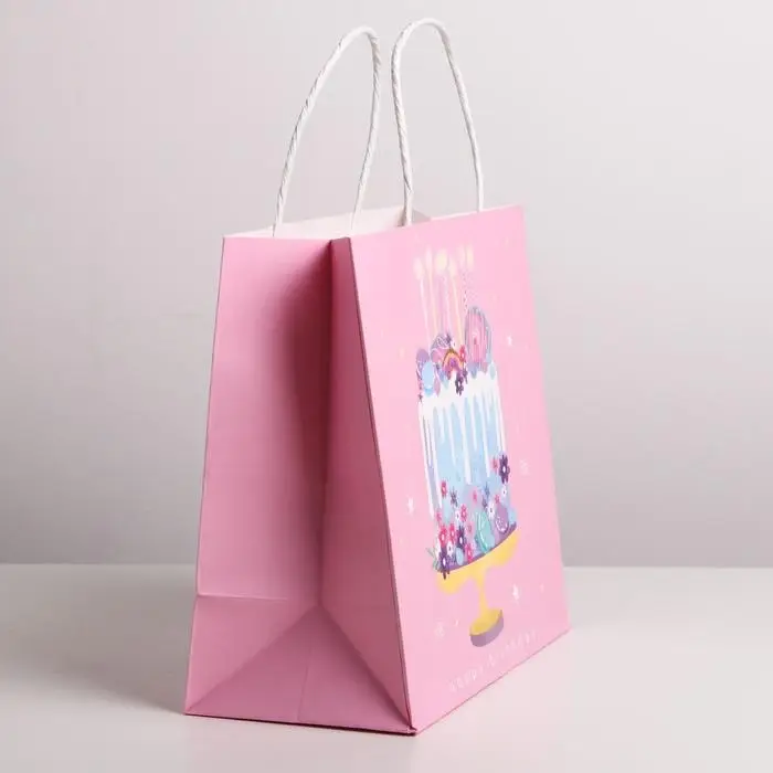 Пакет подарочный крафтовый, упаковка, «Happy Birthday», 22 х 22 х 11 см Пакет подарочный крафтовый, упаковка, «Happy Birthday», 22 х 22 х 11 см