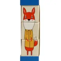 Кубики деревянные на оси «Животные» , 3 кубика Кубики деревянные на оси «Животные» , 3 кубика