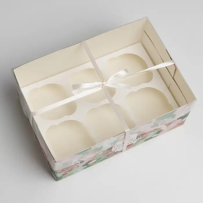 Коробка для капкейка, кондитерская упаковка, 6 ячеек «Самой нежной», 23 х 16 х 10 см Коробка для капкейка, кондитерская упаковка, 6 ячеек «Самой нежной», 23 х 16 х 10 см