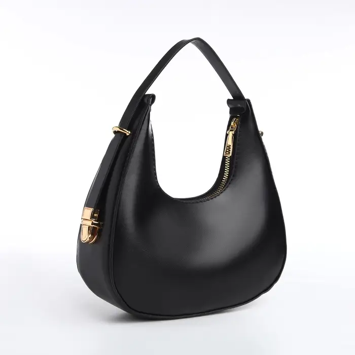 Сумка женская багет на молнии, 20.5&times;7&times;10.5 см, чёрная