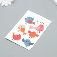 Переводные тату на тело цветные «Птенчики. Романтики», 7.5×11 см