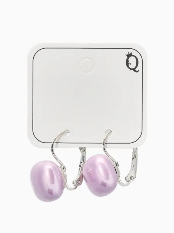 Серьги пластик "Майорика" квадрат, цвет фиолетовый в серебре