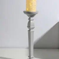 Деревянный подсвечник на 1 свечу &laquo;Пантеон&raquo;, св. серый, 11.5&times;11.5&times;39.5 см