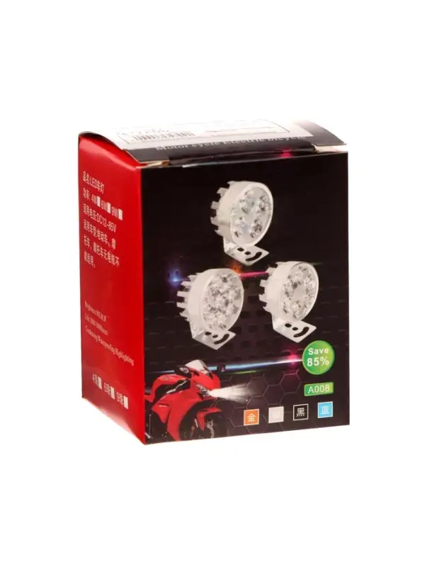 Фара светодиодная для мототехники, 4 LED, IP65, 4.5 Вт, направленный свет