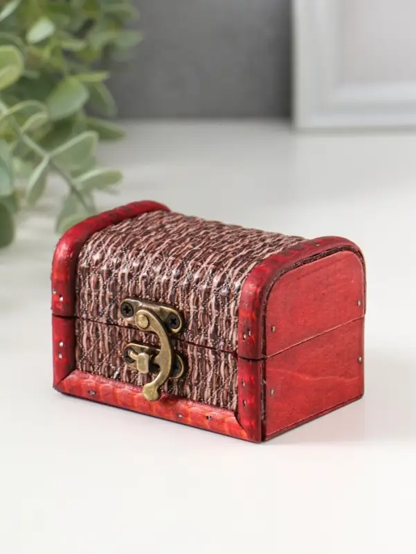 Шкатулка для украшений &laquo;Сундучок. Плетёнка&raquo;, дерево, 6.3&times;8.8&times;6.5 см