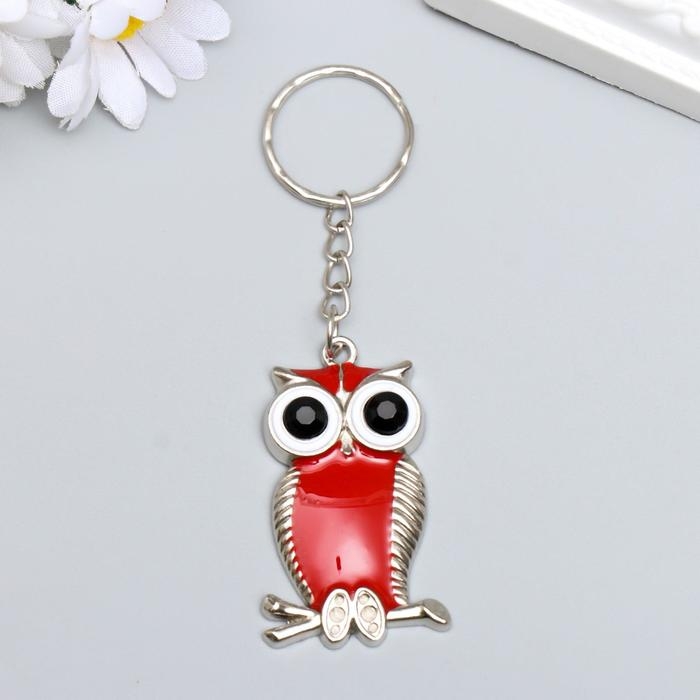 Брелок металл Брелок металл "Сова на веточке с ярким пузиком" МИКС 4,5х2,7 см