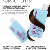 Профессиональный восстанавливающий шампунь женский, для сухих и пористых волос с кератином и протеинами пшеницы, 250 мл ULAB