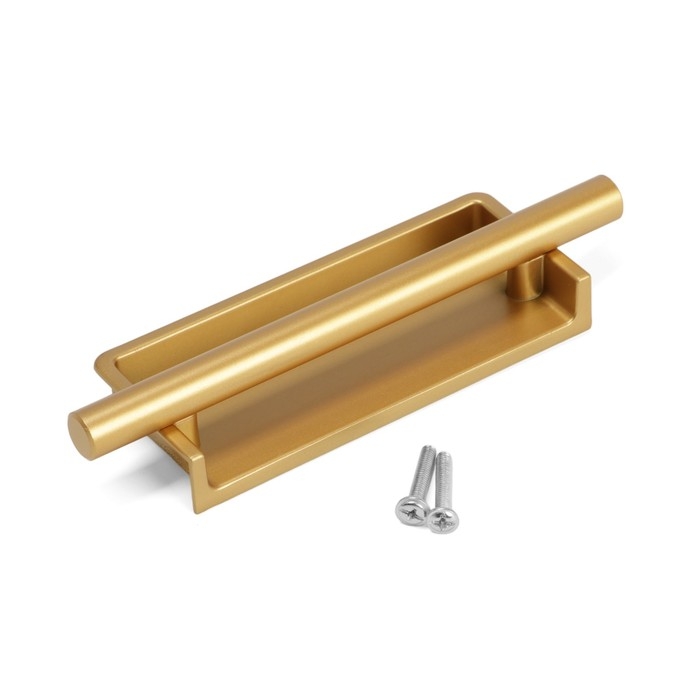 Ручка врезная,  Ручка врезная, "Hidden", мо 96 мм, цвет сатиновое золото