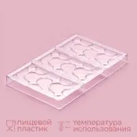 Форма для шоколада KONFINETTA &laquo;Симпл-димпл&raquo;, 27.5&times;17.5&times;2.5 см, 3 ячейки 15.3&times;7.5&times;0.8 см, пластик, прозрачная