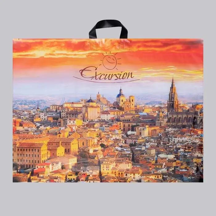 Пакет &laquo;Экскурсия&raquo;, полиэтиленовый с петлевой ручкой, 71&times;55 см, 90 мкм