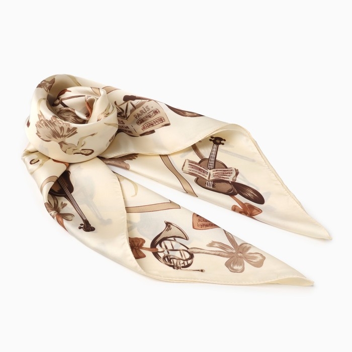 Платок женский MINAKU р-р 70*70 см, цв. бежевый Платок женский MINAKU р-р 70*70 см, цв. бежевый