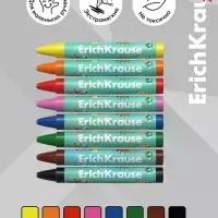 Восковые мелки 8 цв, ErichKrause Baby Jumbo, утолщ, кругл, европодвес