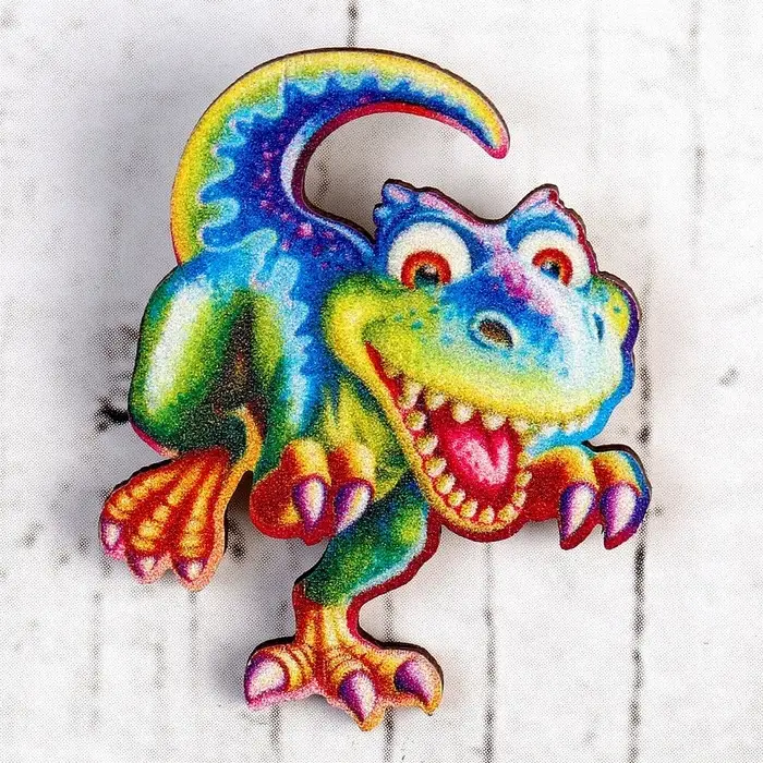 Деревянный значок «Тираннозавр» Деревянный значок «Тираннозавр»