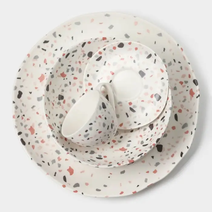 Тарелки Magistro Terazzo, d=27 см, набор 2 шт., фарфор, белые