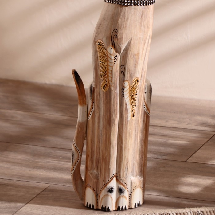 Сувенир дерево Сувенир дерево "Кошка с бабочками и зеркальным сердцем" 60х12х6 см