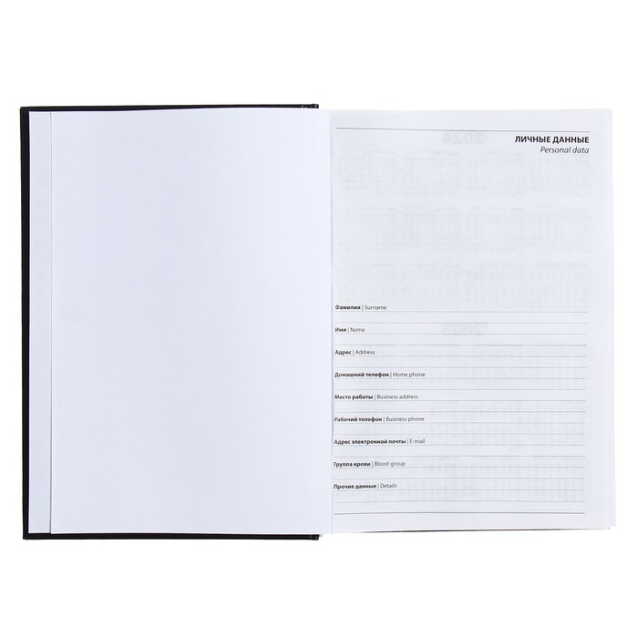 Ежедневник полудатированный на 4 года А5, 192 листа, обложка бумвинил, чёрный Ежедневник полудатированный на 4 года А5, 192 листа, обложка бумвинил, чёрный