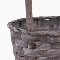 Корзина плетёная, бамбук, d=13xH9.5/28 см, серый