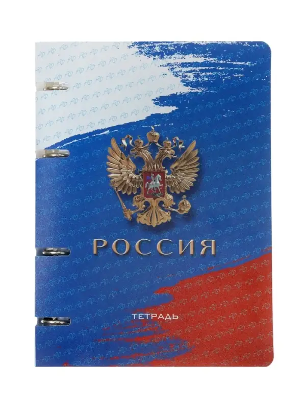 Тетрадь на кольцах A5 &laquo;Россия&raquo;, 80 листов в клетку, вырубка под кольца, сменный блок