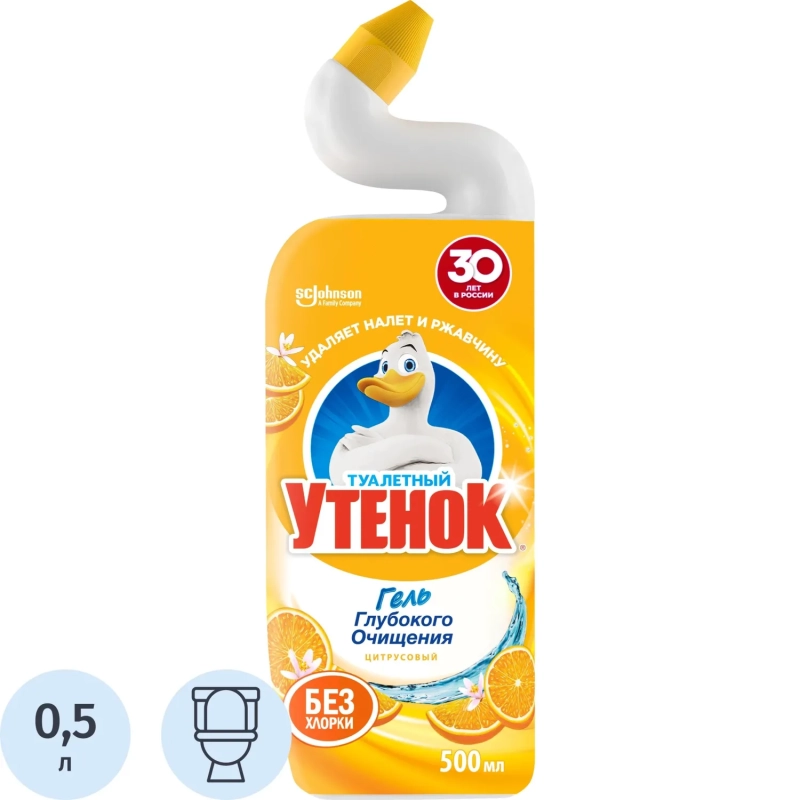 Средство для сантехники Туалетный Утенок чистящее ср-во Цитрусовый 500мл