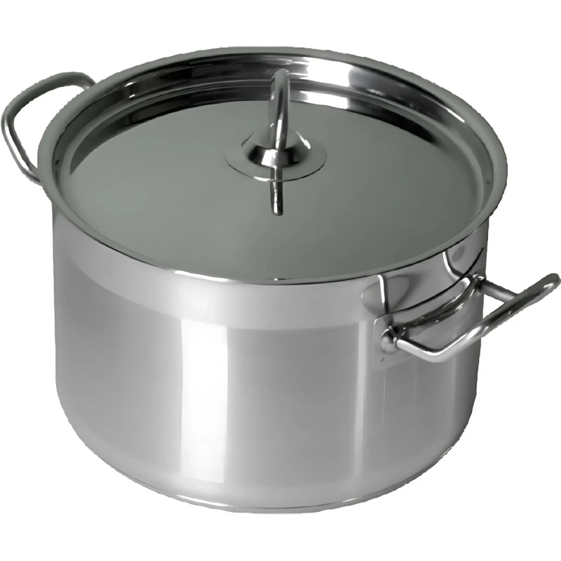Кастрюля 3,0л.нерж.d=21,5см.h=10см. тройн.дно с кр. (инд) MGsteel 39340