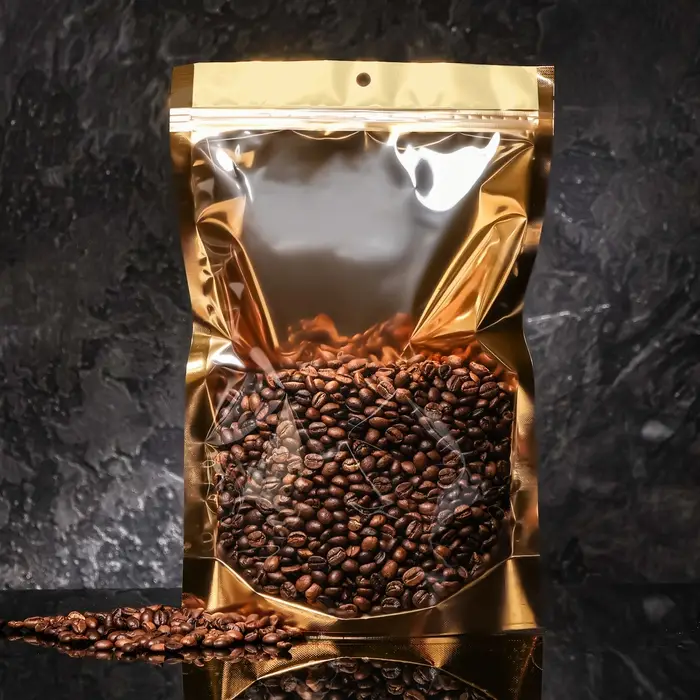 Пакет дой-пак, матовый, золотой, с прозрачной стенкой,20 х 30 х 8 см Пакет дой-пак, матовый, золотой, с прозрачной стенкой,20 х 30 х 8 см