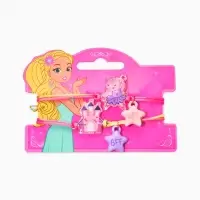 Браслеты детские парные "Выбражулька" неразлучники, замок, звезды, цвет фиолетовый