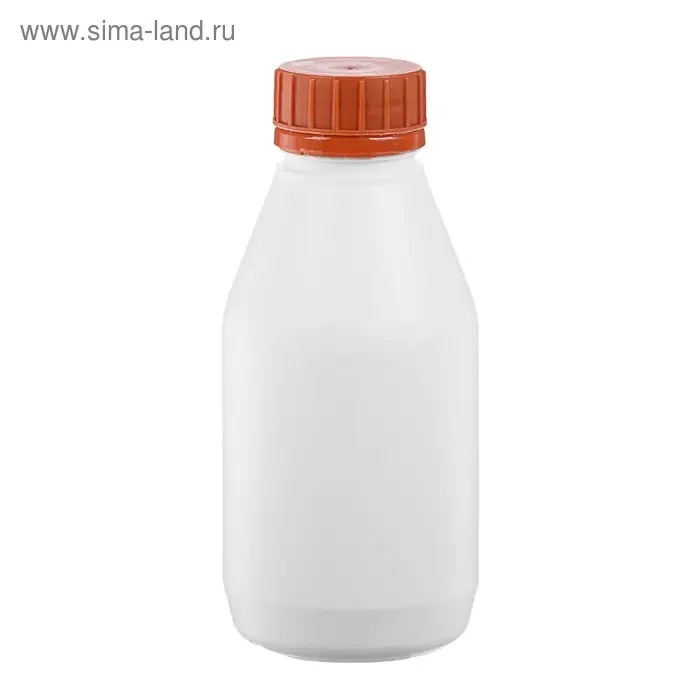 Бутылка Б-45 белая с коричневой крышкой 1шт 250 мл