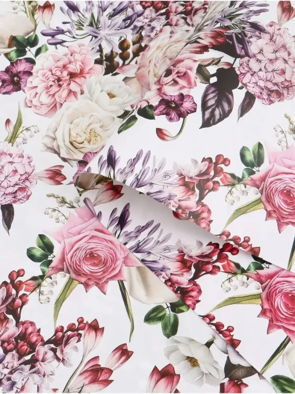 Бумага упаковочная двухсторонняя &laquo;Букет&raquo;, глянец, 100&times;70 см