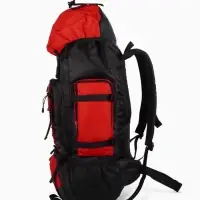 Рюкзак туристический, 90 литров, 6 наружных карманов, шнуровка, красный