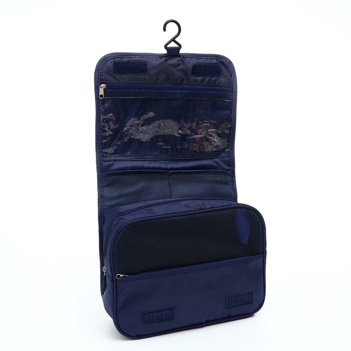 Косметичка-несессер на липучках, с крючком, цвет синий Косметичка-несессер на липучках, с крючком, цвет синий