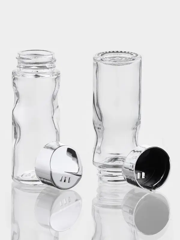 Набор для специй Доляна &laquo;Стиль&raquo;, 3 предмета: сахарница с ложкой 80 мл, солонка и перечница 50 мл, подставка-салфетница, стекло, прозрачный