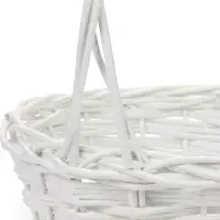 Набор плетёных корзин, 3 шт., 40&times;40&times;17, 34&times;34&times;15, 28&times;28&times;13 см, ручка h=35/32/29 см, ива, белый, Greengo