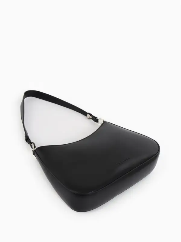 Сумка женская багет TEXTURA на молнии, 28&times;6&times;17 см, чёрная