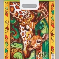 Пакет "Жираф , полиэтиленовый с вырубной ручкой 30х40 см, 60 мкм