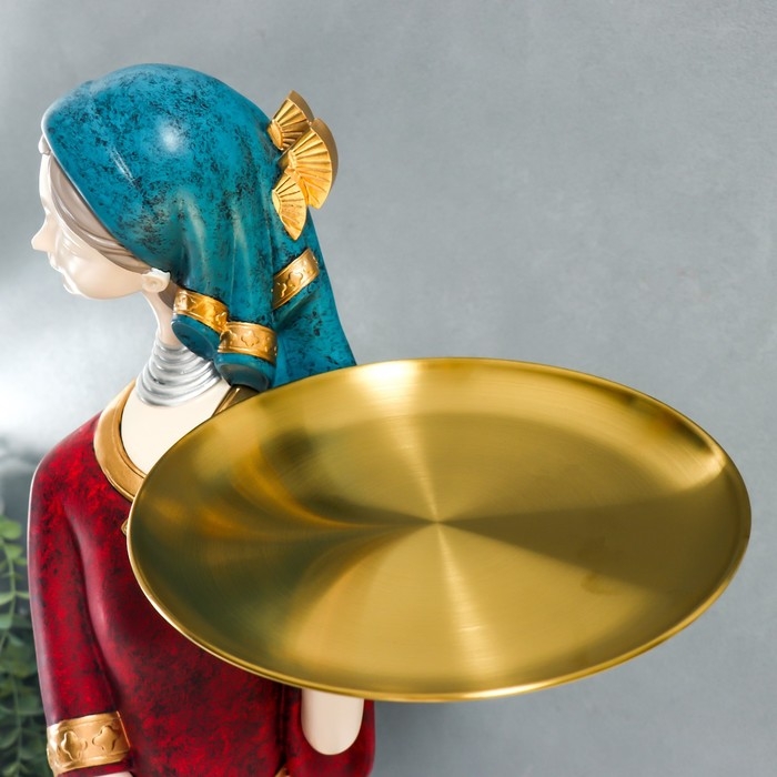 Сувенир полистоун подставка  Сувенир полистоун подставка "Девушка в африканском наряде" d=23 см 68х40,5х26 см