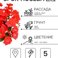 Семена цветов Петуния &laquo;Минифлора горшечная&raquo; F1, красная, 5 шт., &laquo;АЭЛИТА&raquo;