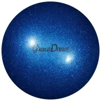 Мяч для художественной гимнастики с блеском Grace Dance, d=16.5 см, 280 г, цвет голубой