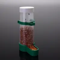 Поилка-кормушка для птиц с крышкой, 150 мл, 4&times;13 см, зелёная